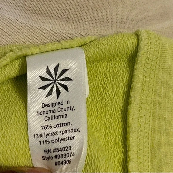 Athleta Slub Strength Hoodie Jacket S Lime-Yellow Work-Out Athleisure - Picture 8 of 8